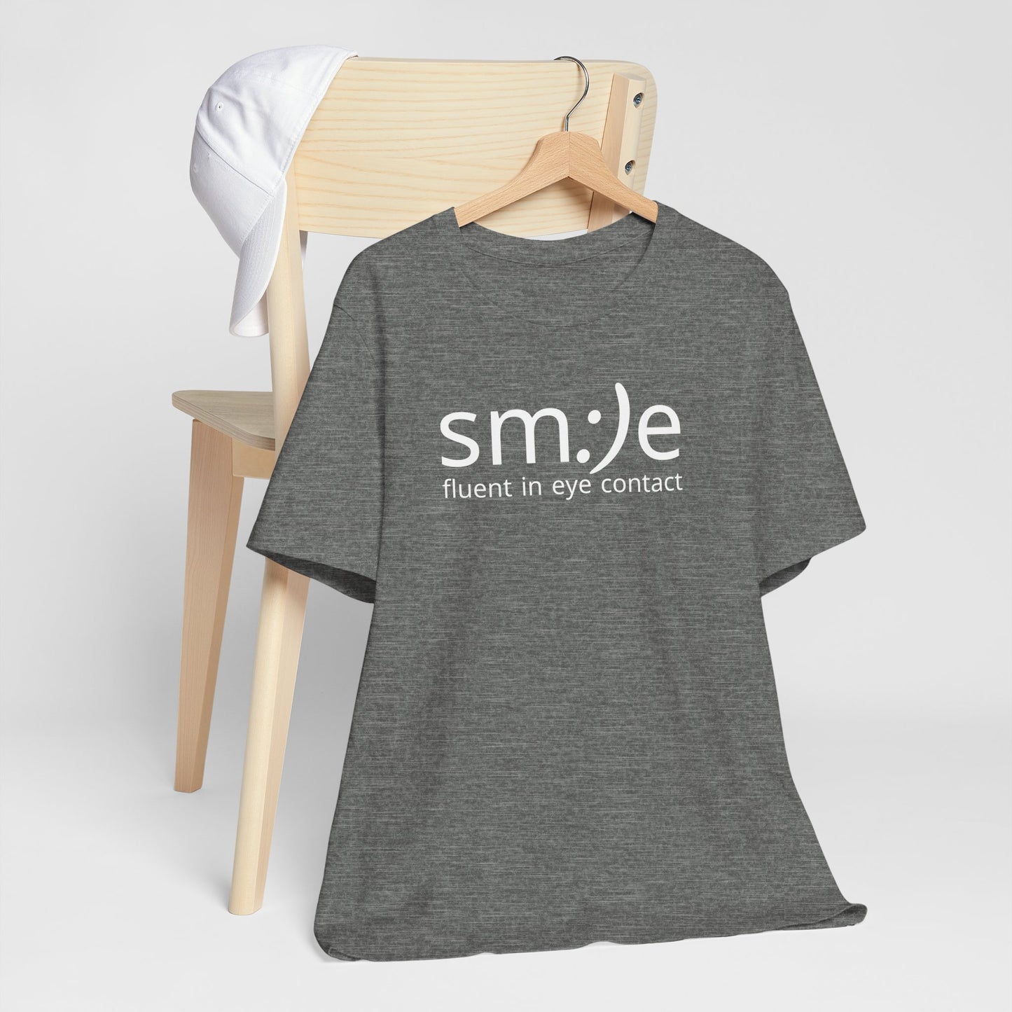 sm:)e Fluent in Eye Contact T-Shirt | Confidence Statement Tee | Unisex Streetwear