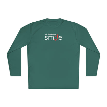 Smile Long-Sleeve Tee — "The Ball Never Lies" | Sport-Tek ST350SL Moisture-Wicking Shirt