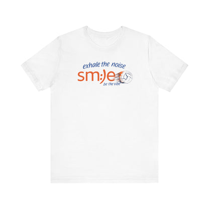 Exhale the Noise | sm:)e Be the Vibe Volleyball T-Shirt | Motivational Teen Unisex Tee