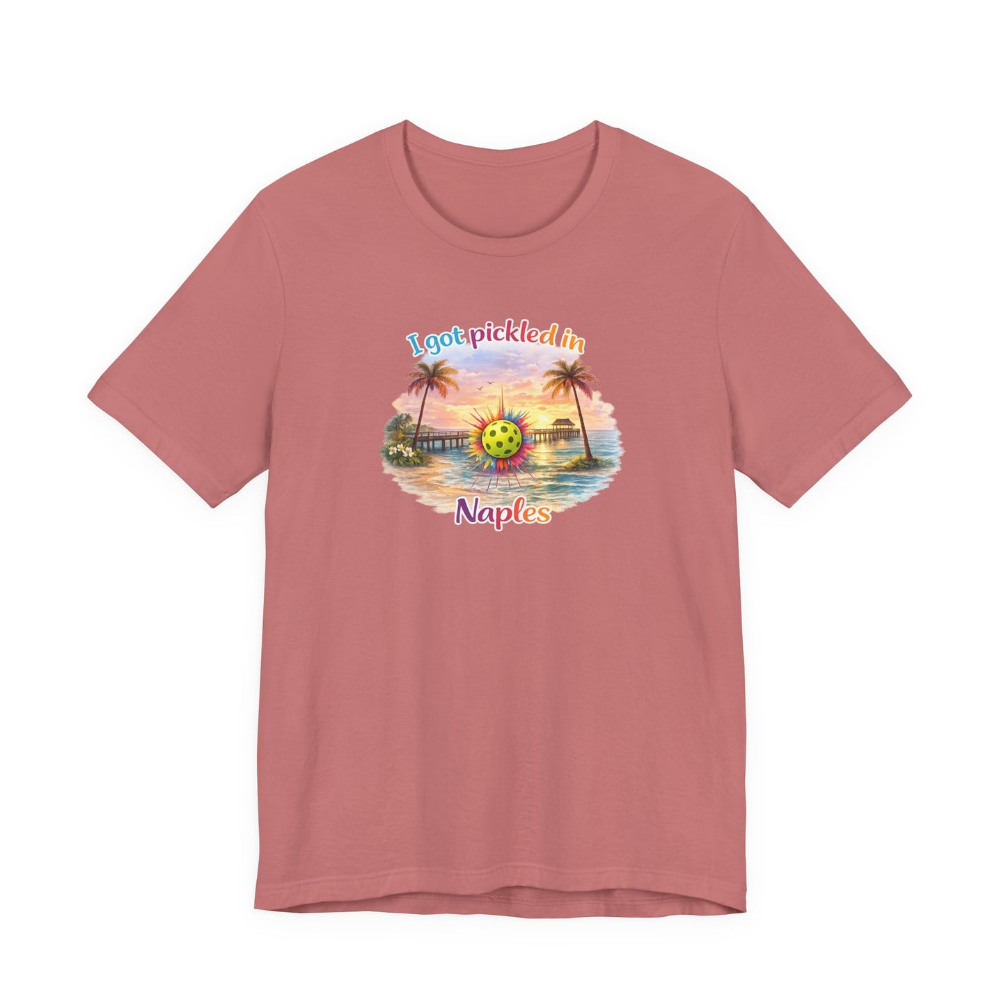 "I Got Pickled in Naples" Pickleball Tee — Funny Florida Vacation Shirt & Souvenir Gift