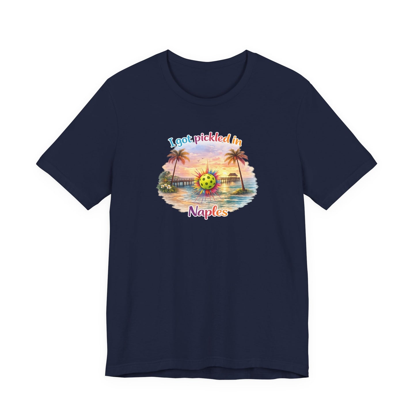 "I Got Pickled in Naples" Pickleball Tee — Funny Florida Vacation Shirt & Souvenir Gift
