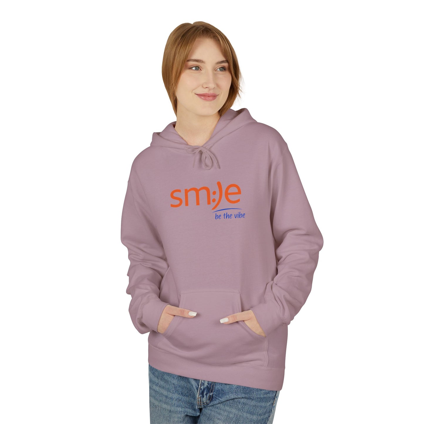 sm:)e Be Vibe Hoodie - Motivational Streetwear, Cozy Confidence Booster, Unisex Fleece Sweatshirt