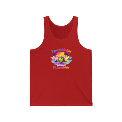 Pickleball Vacation Tank — "I Got Pickled in Ft. Lauderdale" Beach Tank Top