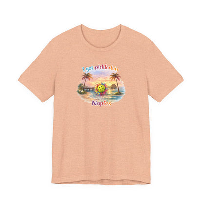 "I Got Pickled in Naples" Pickleball Tee — Funny Florida Vacation Shirt & Souvenir Gift
