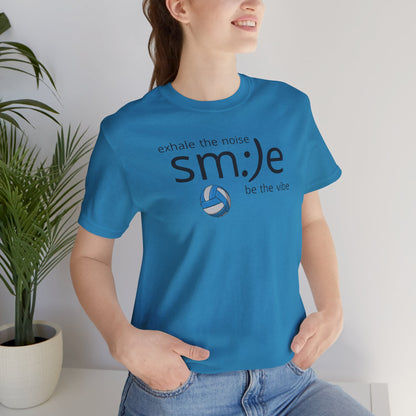 sm:)e Exhale the Noise Smile Vibes Volleyball Tee | Happy Athletic Streetwear | Positive Affirmation Shirt