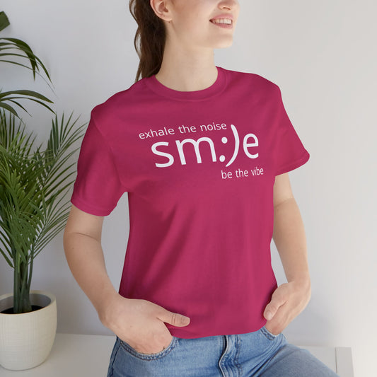 sm:)e Exhale the Noise Smile Vibe Tee | Mindful Streetwear | Unisex Motivational Graphic Shirt