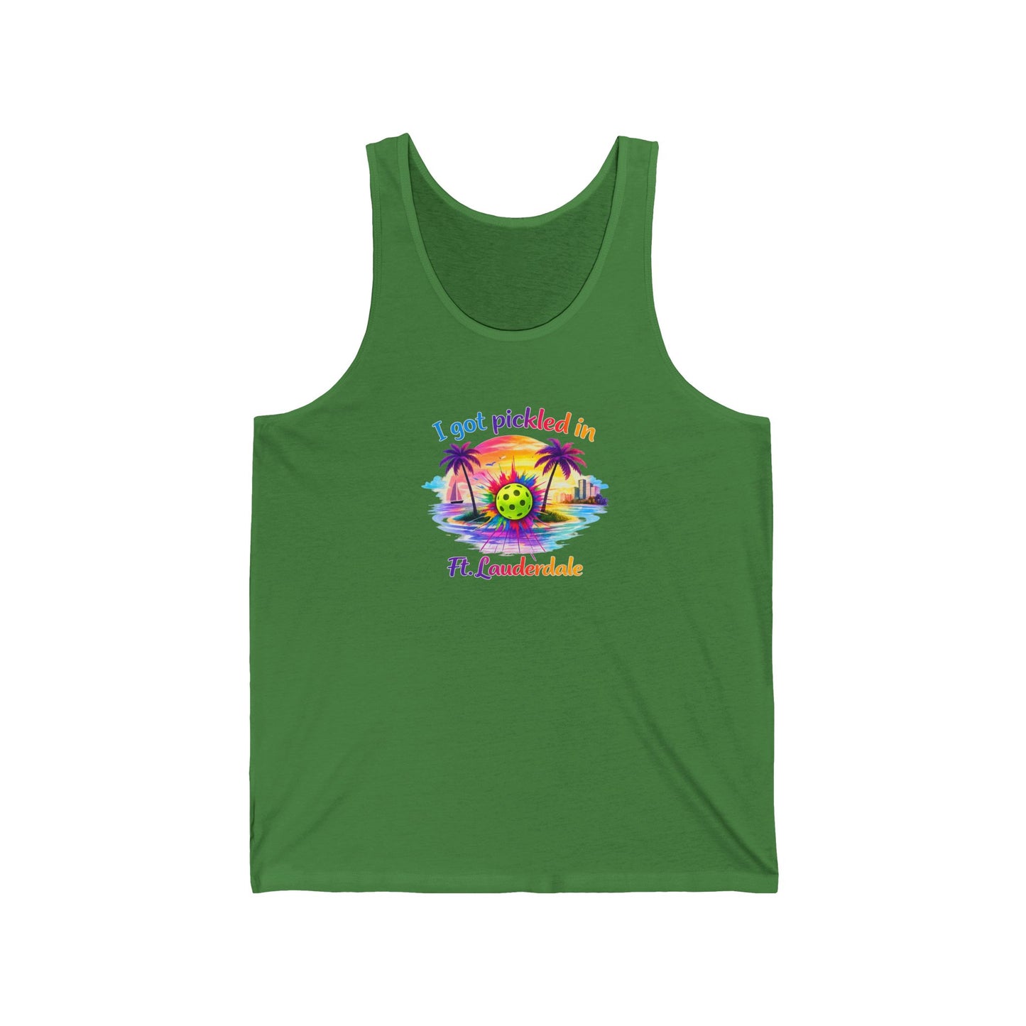 Pickleball Vacation Tank — "I Got Pickled in Ft. Lauderdale" Beach Tank Top