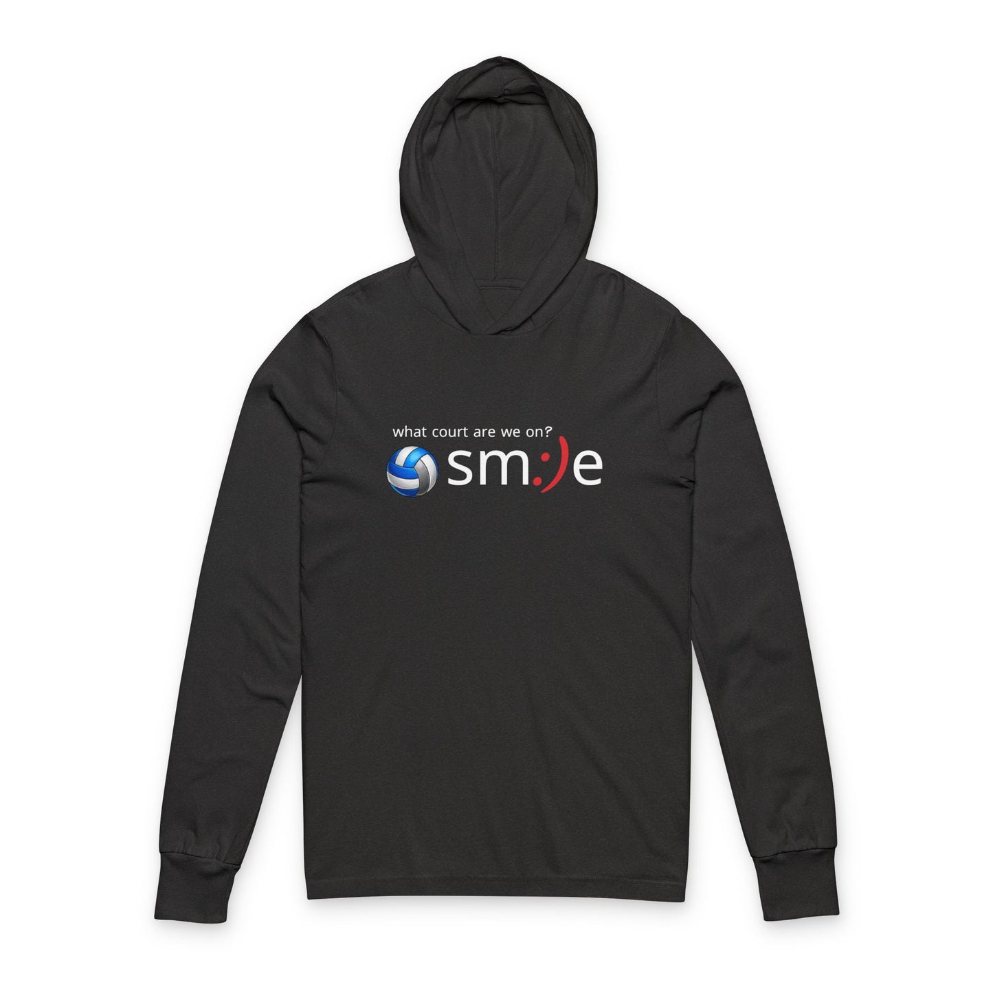 What Court Are We On? sm:)e Volleyball Hoodie - Tournament Confusion Tee