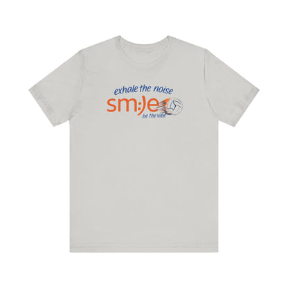 Exhale the Noise | sm:)e Be the Vibe Volleyball T-Shirt | Motivational Teen Unisex Tee