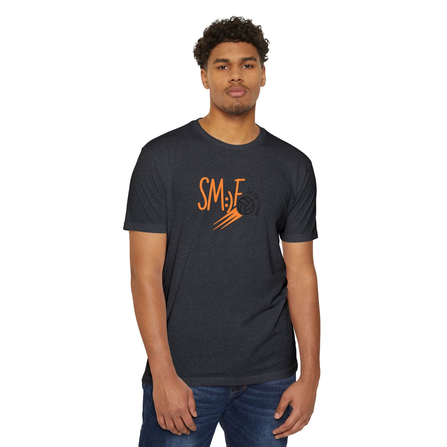 sm:)e Volleyball Enthusiast T-Shirt | Smile Be the Reason | Unisex CVC Jersey | Athletic Streetwear