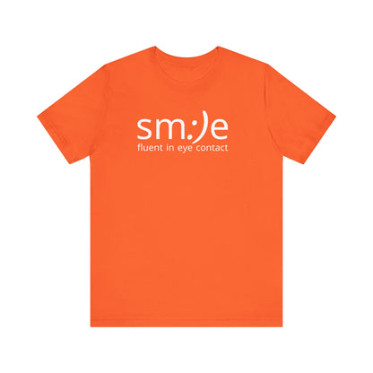sm:)e Fluent in Eye Contact Jersey Tee | Social Butterfly Streetwear | Funny Connection Gift