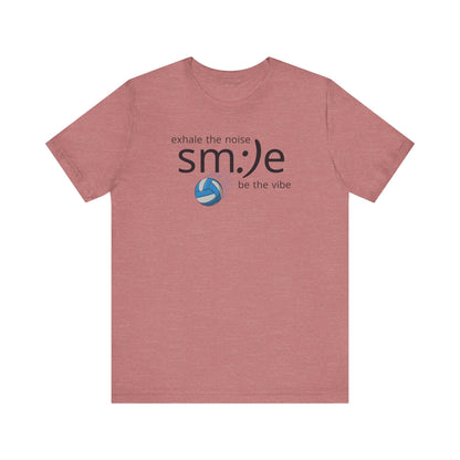 sm:)e Exhale the Noise Smile Vibes Volleyball Tee | Happy Athletic Streetwear | Positive Affirmation Shirt
