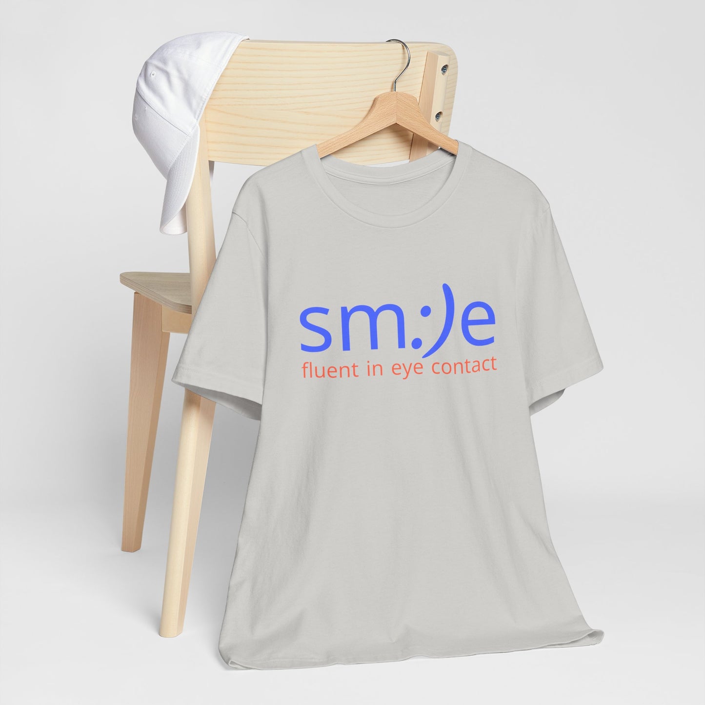 sm:)e Fluent in Eye Contact Tee | Cute Social Confidence Streetwear | Unisex Connection Graphic Shirt