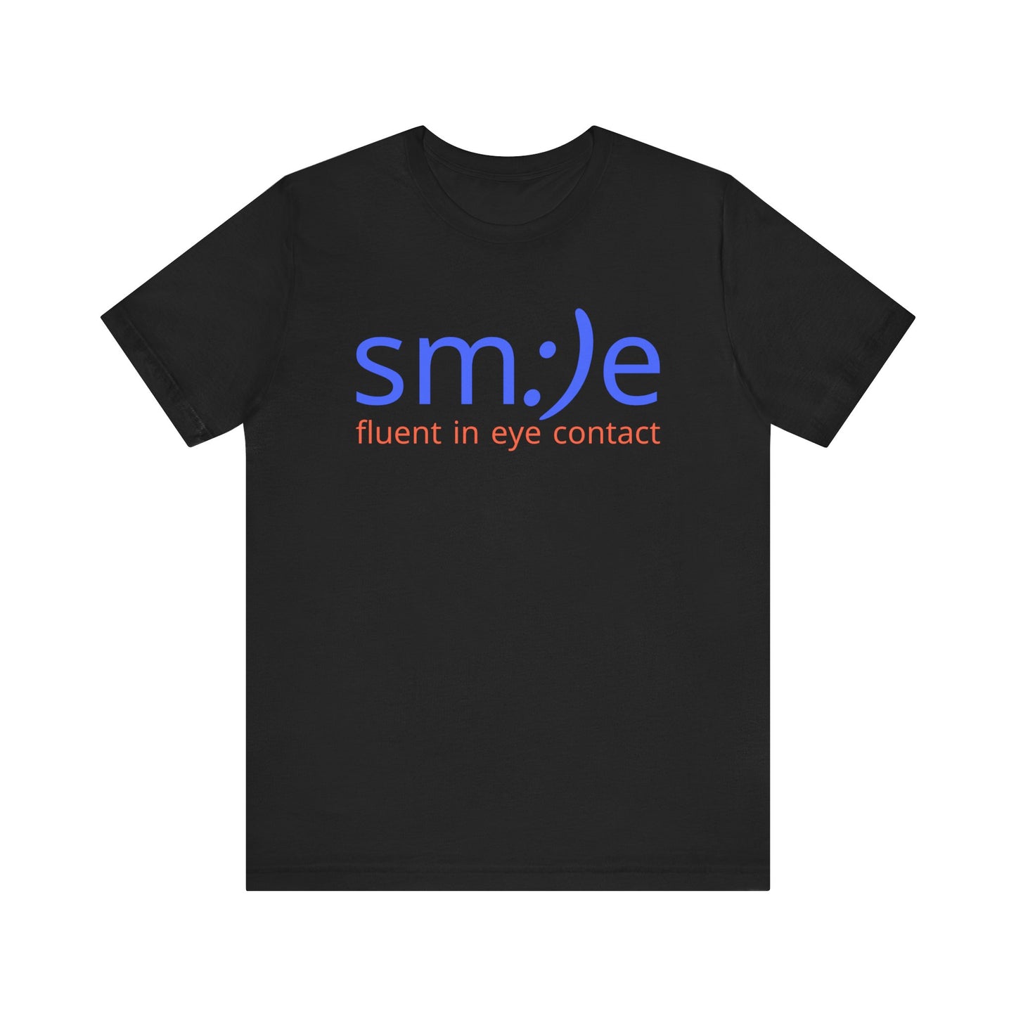 sm:)e Fluent in Eye Contact Jersey Tee | Social Butterfly Streetwear | Funny Connection Gift