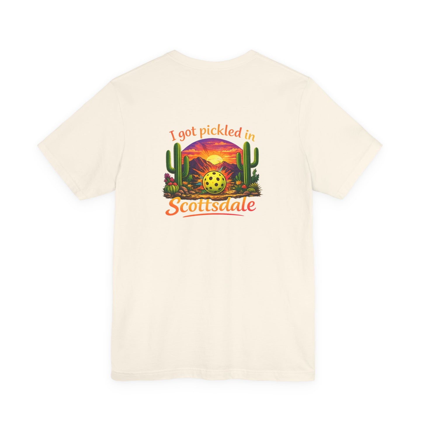 I Got Pickled in Scottsdale™ | Pickleball Souvenir T-Shirt | Desert Sunset Graphic Tee