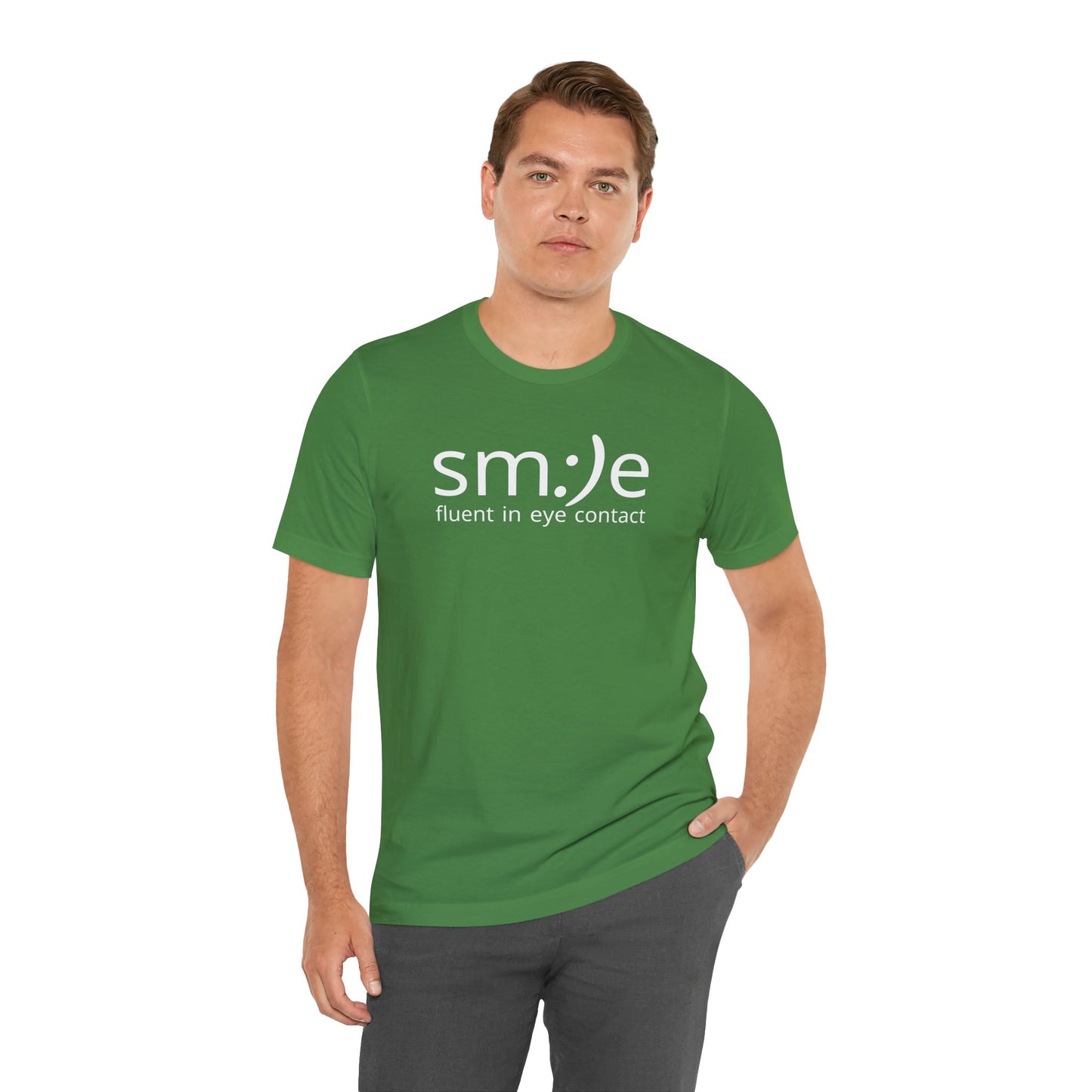 sm:)e Fluent in Eye Contact T-Shirt | Confidence Statement Tee | Unisex Streetwear