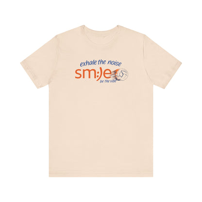 Exhale the Noise | sm:)e Be the Vibe Volleyball T-Shirt | Motivational Teen Unisex Tee