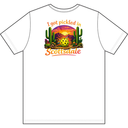 Men's 'I Got Pickled in Scottsdale' Desert Pickleball Tee, moisture wicking