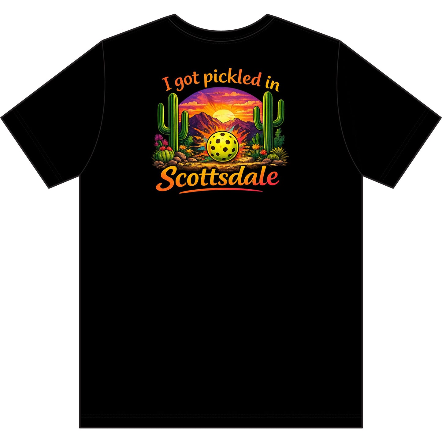 Men's 'I Got Pickled in Scottsdale' Desert Pickleball Tee, moisture wicking