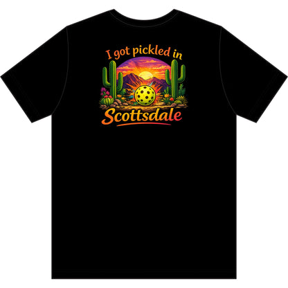 Men's 'I Got Pickled in Scottsdale' Desert Pickleball Tee, moisture wicking