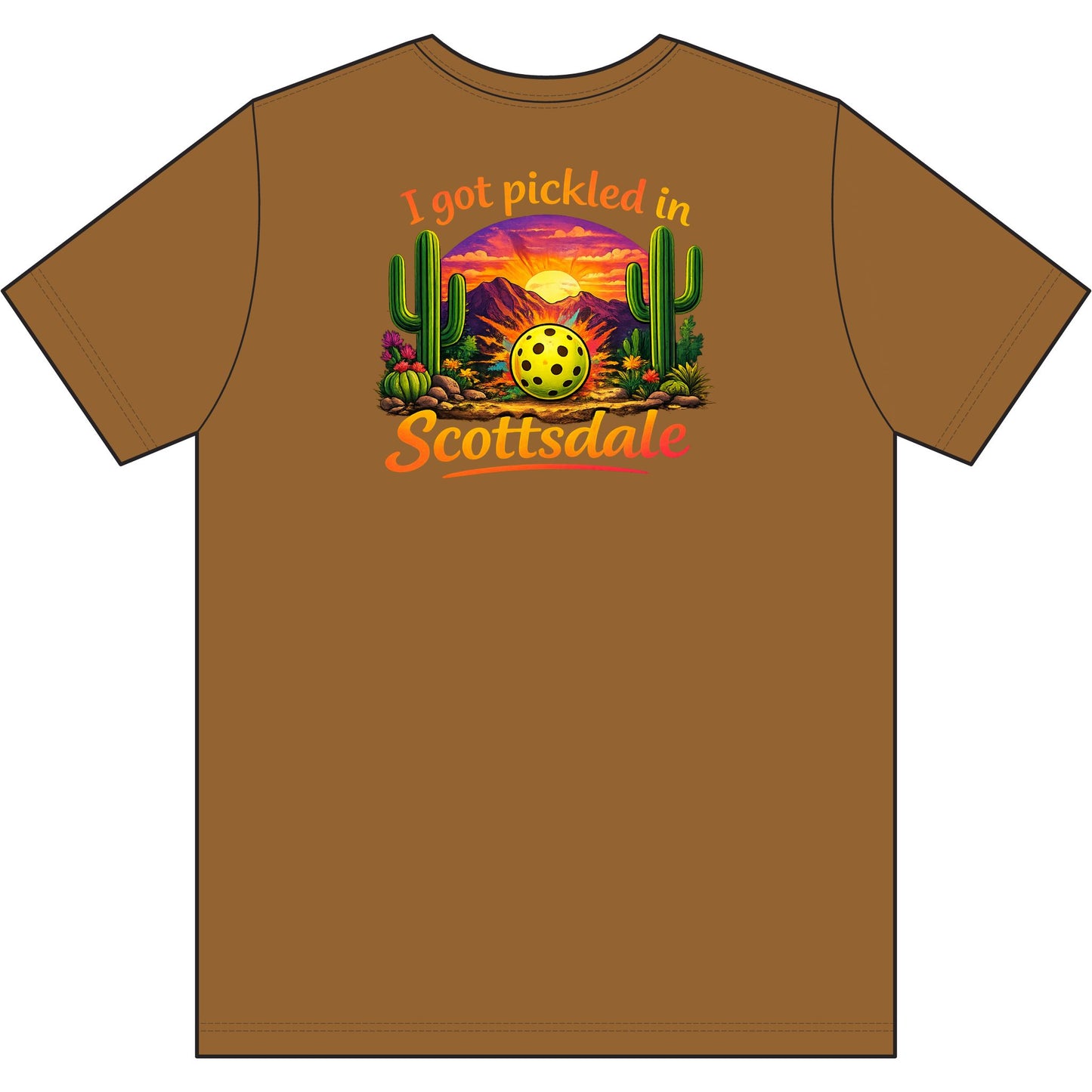 Men's 'I Got Pickled in Scottsdale' Desert Pickleball Tee, moisture wicking