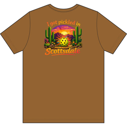 Men's 'I Got Pickled in Scottsdale' Desert Pickleball Tee, moisture wicking