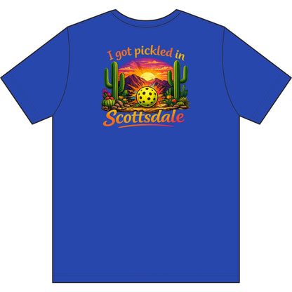 Men's 'I Got Pickled in Scottsdale' Desert Pickleball Tee, moisture wicking