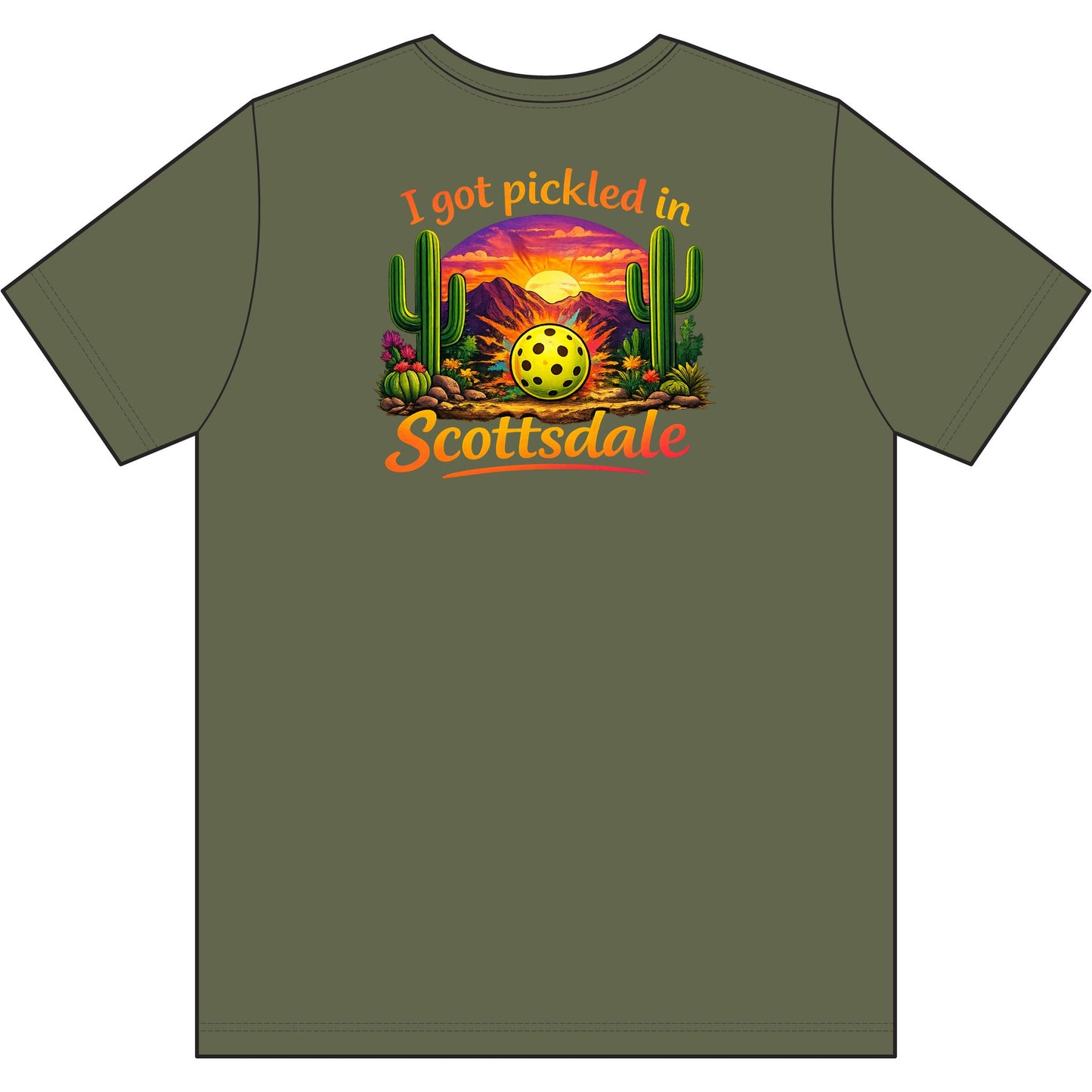 Men's 'I Got Pickled in Scottsdale' Desert Pickleball Tee, moisture wicking