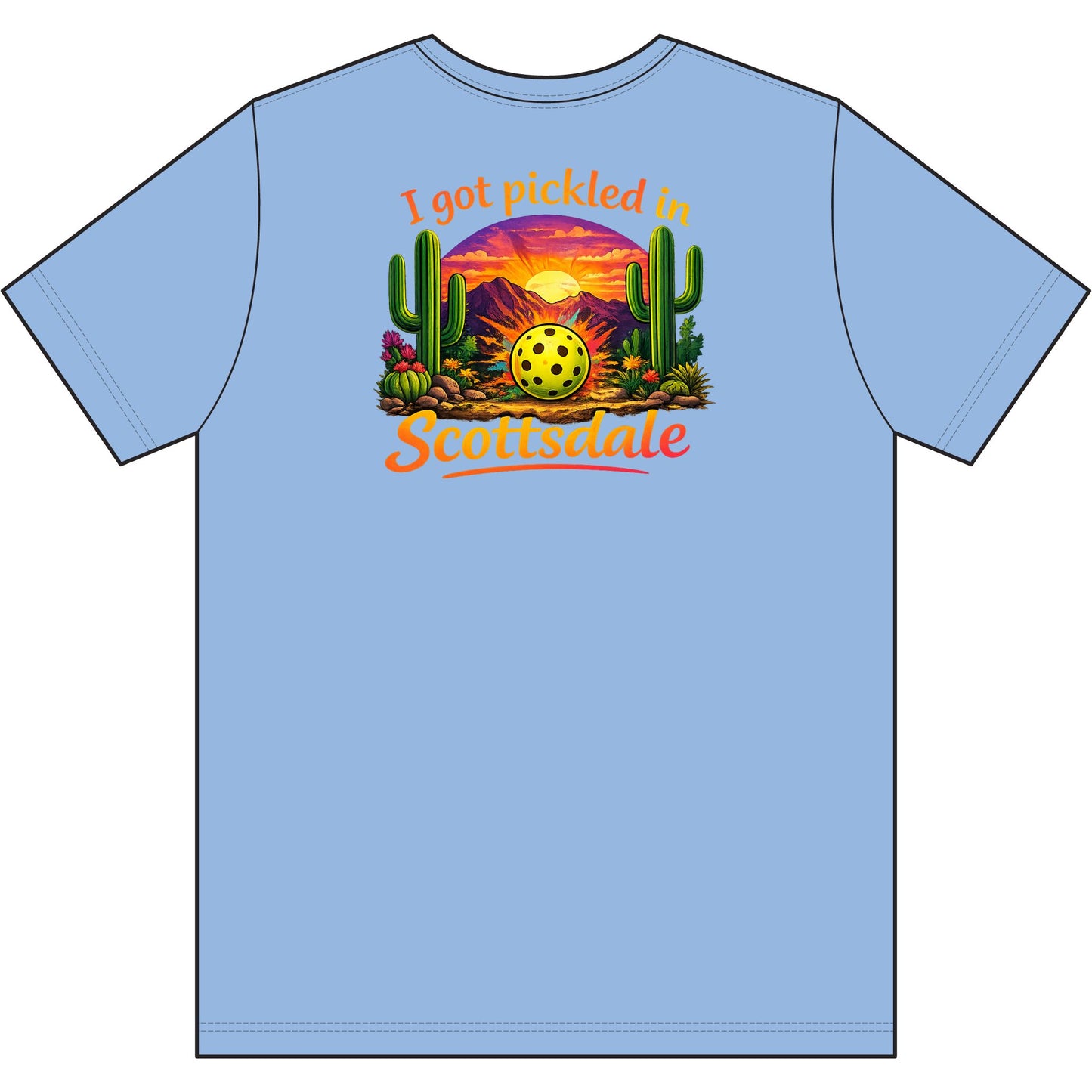 Men's 'I Got Pickled in Scottsdale' Desert Pickleball Tee, moisture wicking