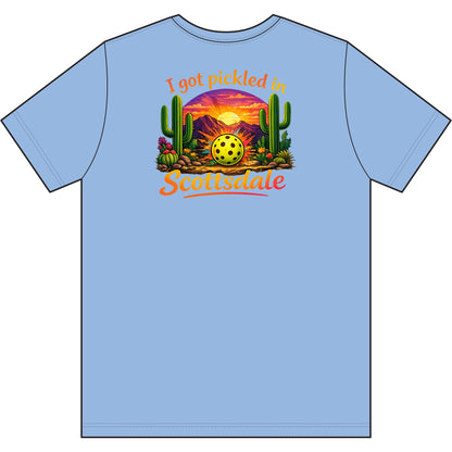 Men's 'I Got Pickled in Scottsdale' Desert Pickleball Tee, moisture wicking