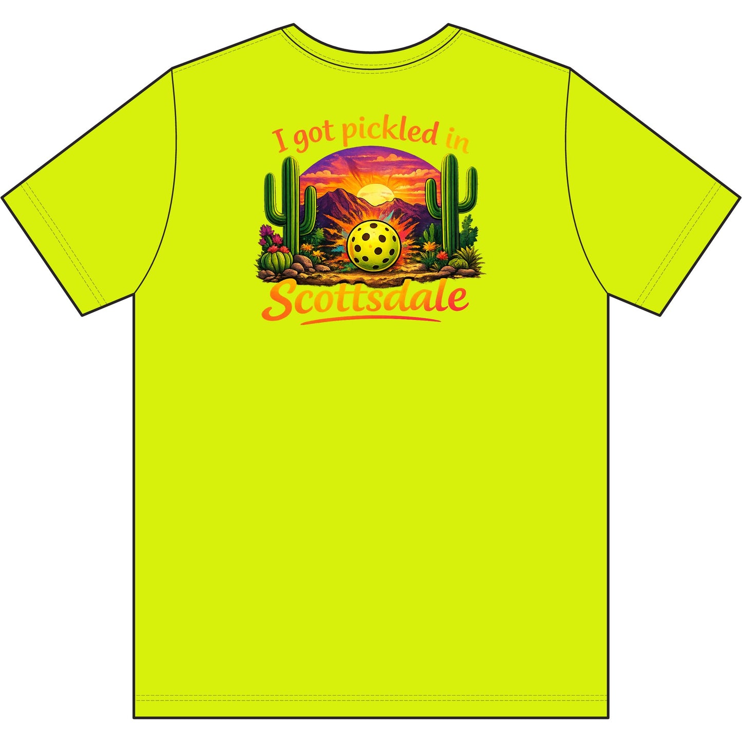 Men's 'I Got Pickled in Scottsdale' Desert Pickleball Tee, moisture wicking