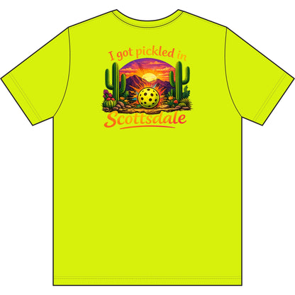 Men's 'I Got Pickled in Scottsdale' Desert Pickleball Tee, moisture wicking