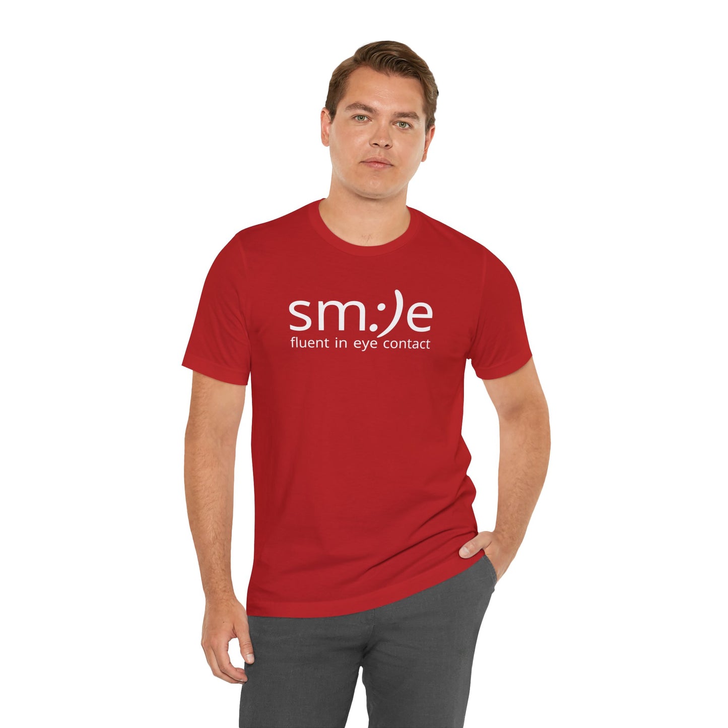 sm:)e Fluent in Eye Contact T-Shirt | Confidence Statement Tee | Unisex Streetwear