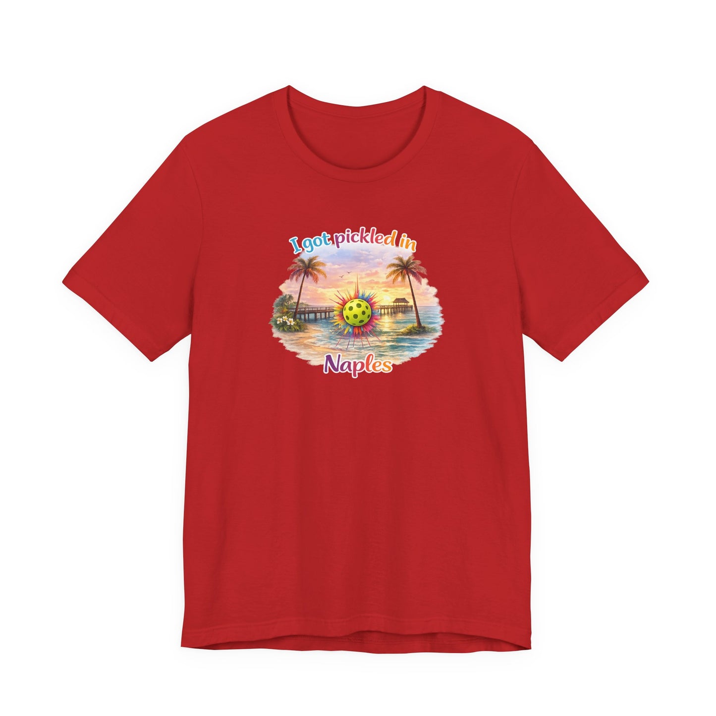 "I Got Pickled in Naples" Pickleball Tee — Funny Florida Vacation Shirt & Souvenir Gift