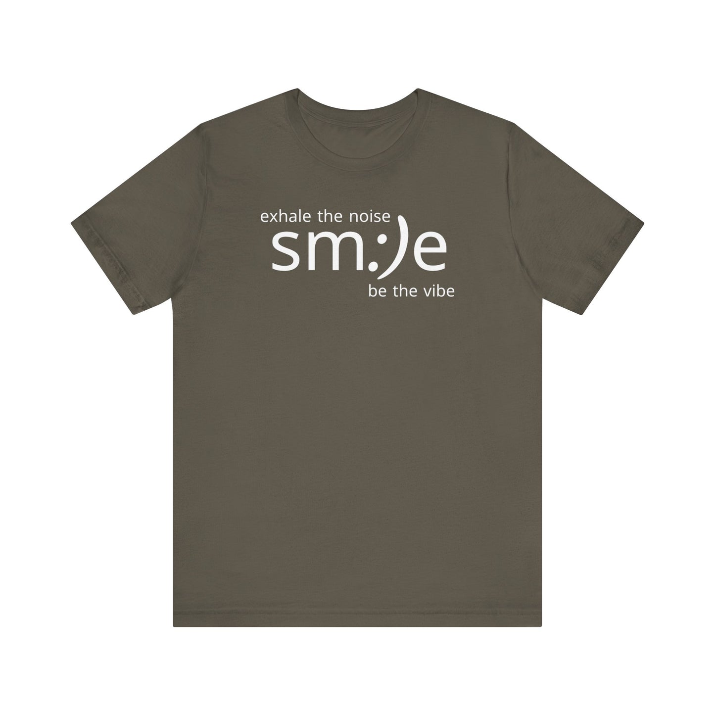 sm:)e Exhale the Noise Smile Vibe Tee | Mindful Streetwear | Unisex Motivational Graphic Shirt