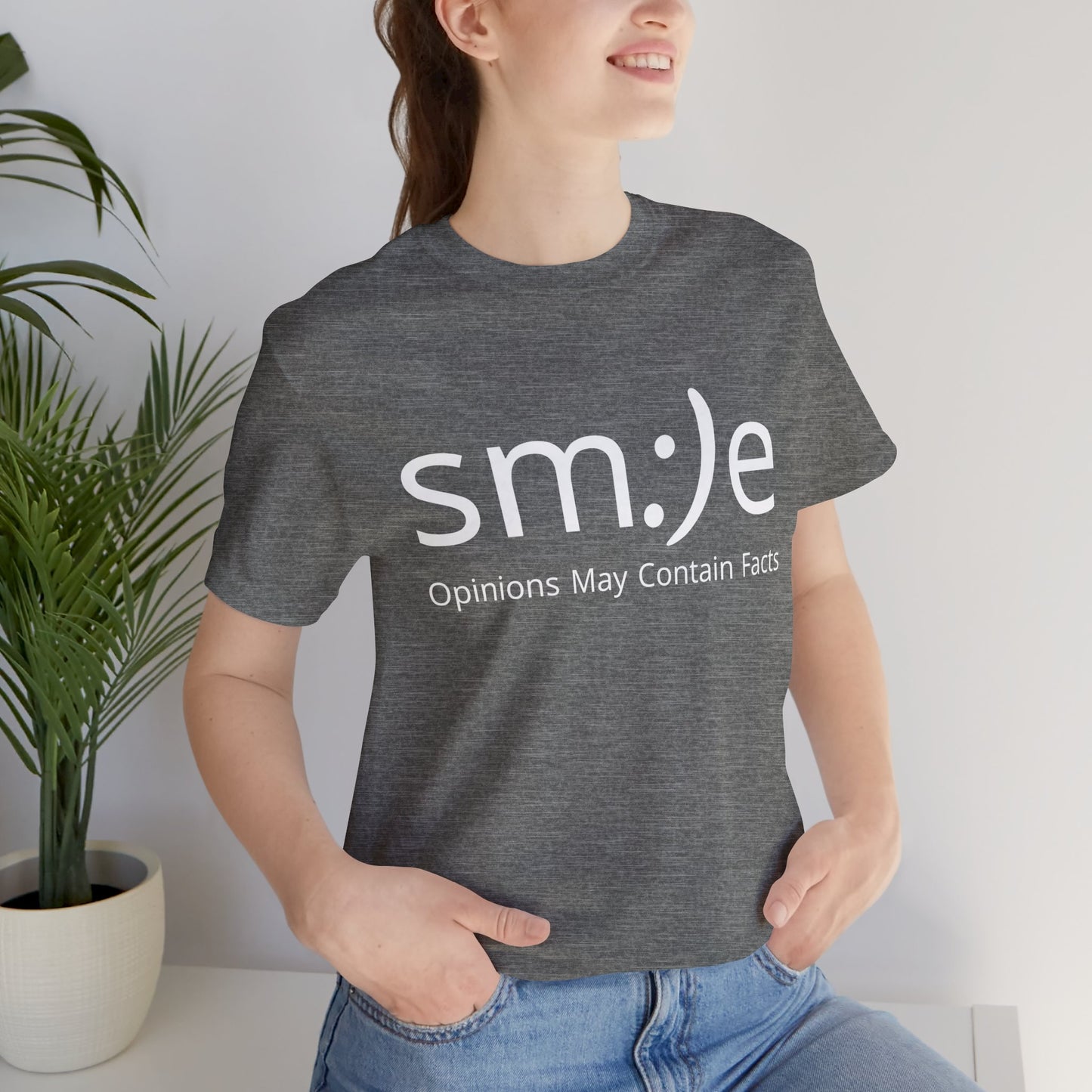 sm:)e Opinions May Contain Facts T-Shirt | Witty Statement Streetwear | Unisex Summer Tee