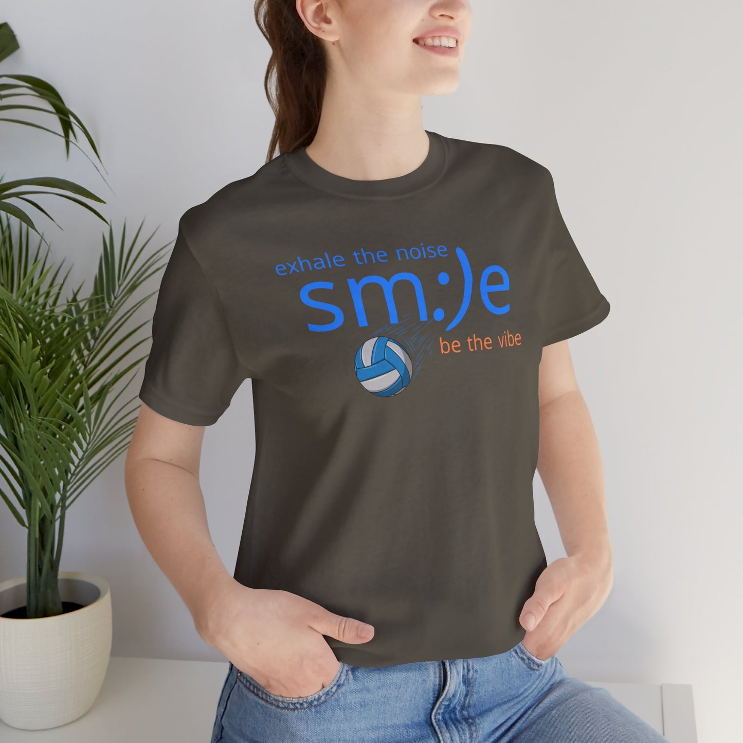 sm:)e Exhale the Noise Be the Vibe Volleyball Tee | Confident Athletic Streetwear | Positive Quote Shirt