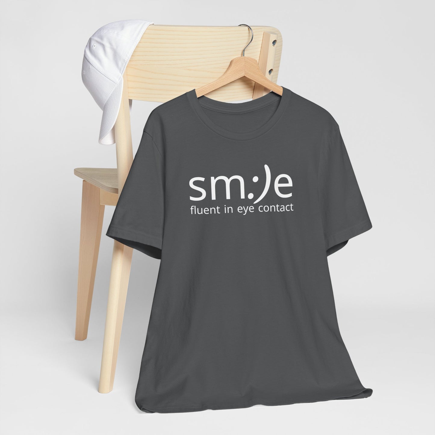 sm:)e Fluent in Eye Contact T-Shirt | Confidence Statement Tee | Unisex Streetwear