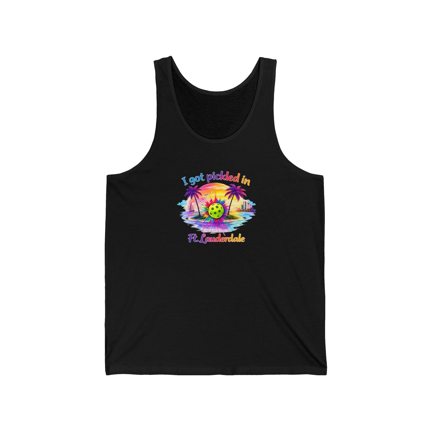 Pickleball Vacation Tank — "I Got Pickled in Ft. Lauderdale" Beach Tank Top