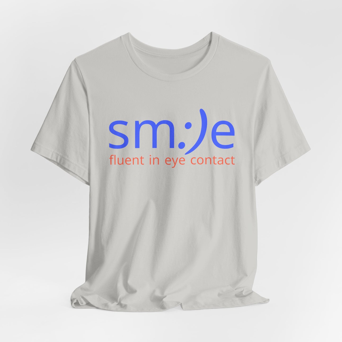 sm:)e Fluent in Eye Contact Jersey Tee | Social Butterfly Streetwear | Funny Connection Gift