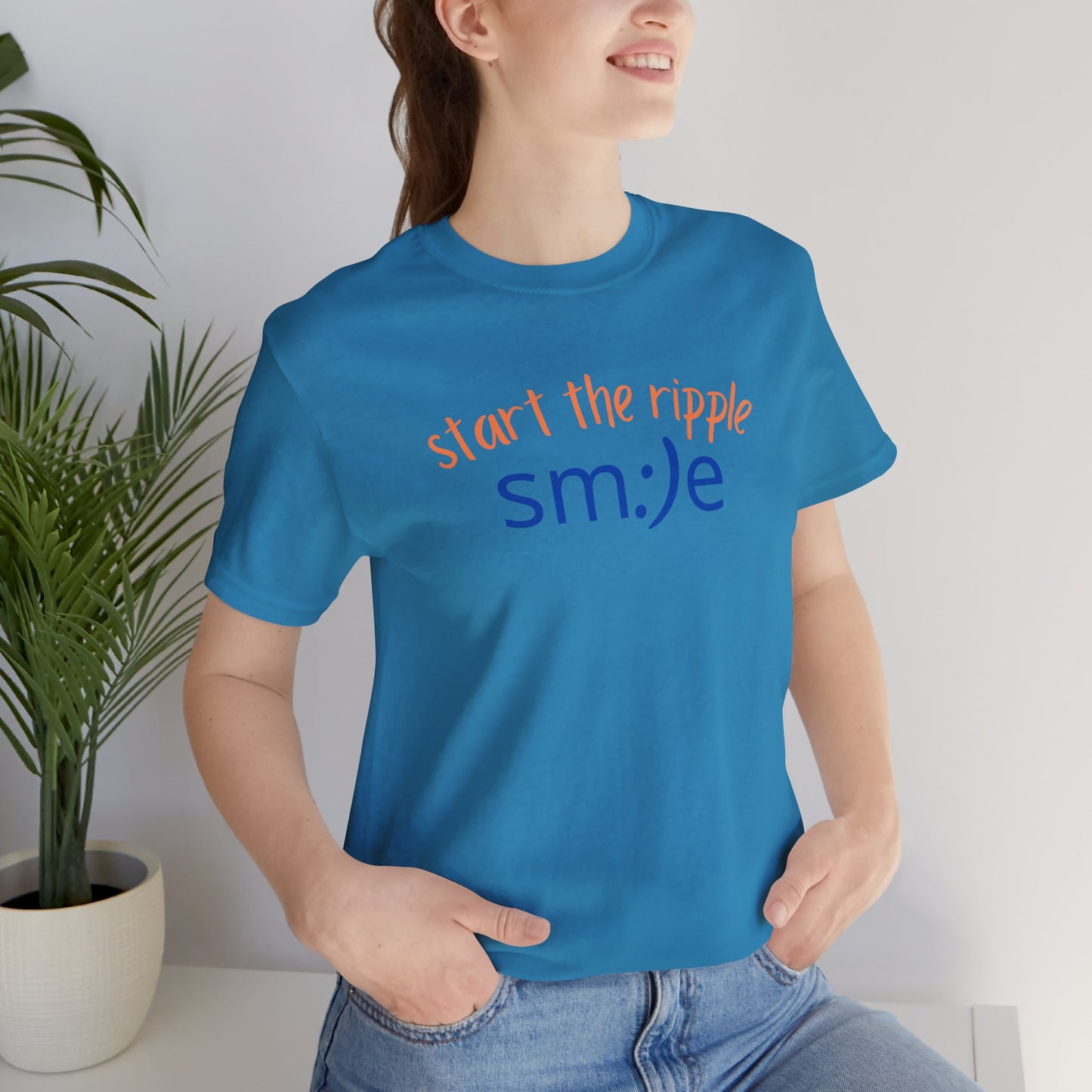 Start the Ripple sm:)e Inspirational Tee - Motivational Streetwear, Positive Energy Shirt, Confidence Booster