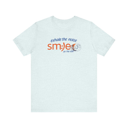 Exhale the Noise | sm:)e Be the Vibe Volleyball T-Shirt | Motivational Teen Unisex Tee