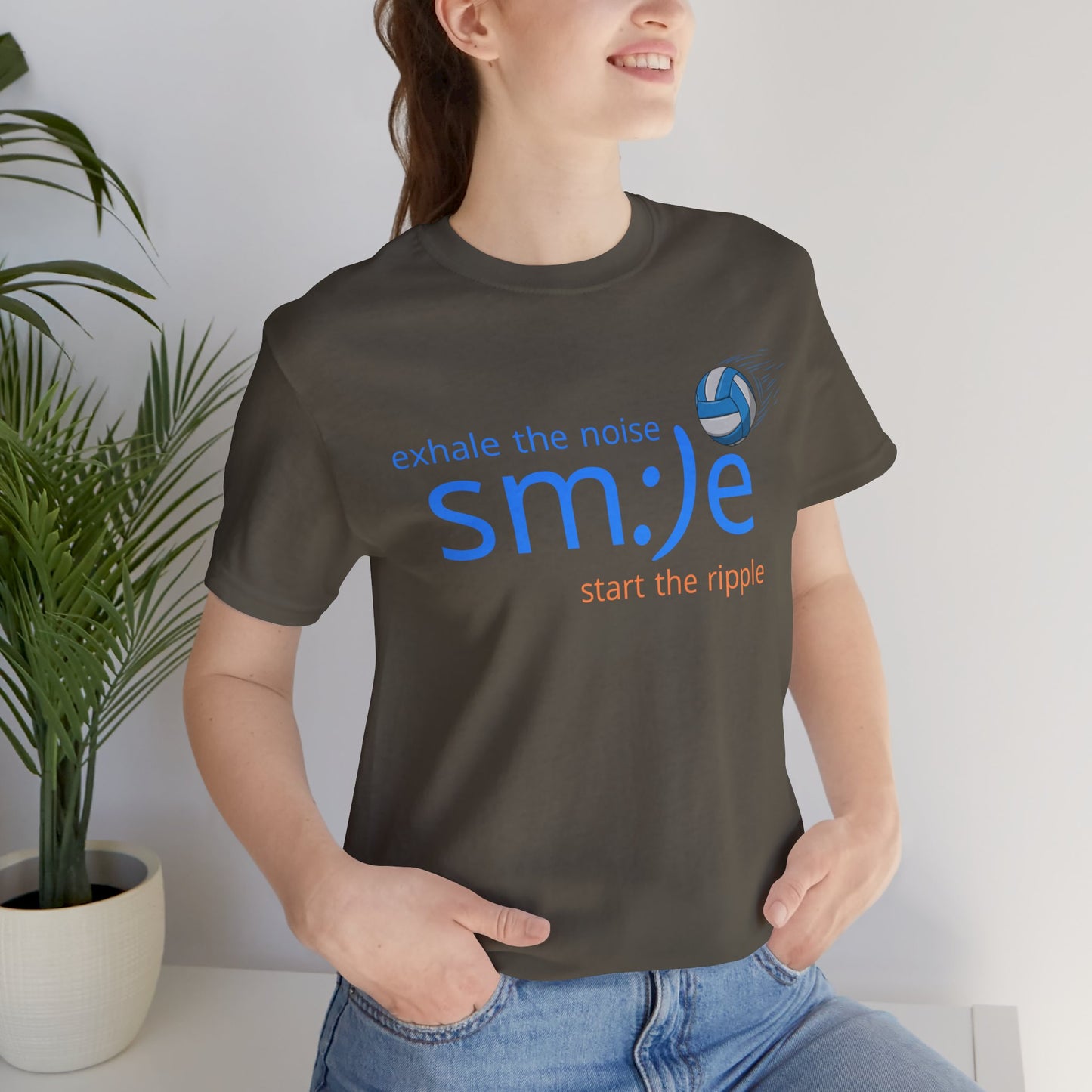 Exhale the Noise sm:)e Start the Ripple Volleyball Tee - Motivational Streetwear, Positive Vibes, Inspirational Gift