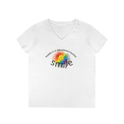 Paddle in the Winners Bucket - Pickleball V-Neck | Funny Statement Tee