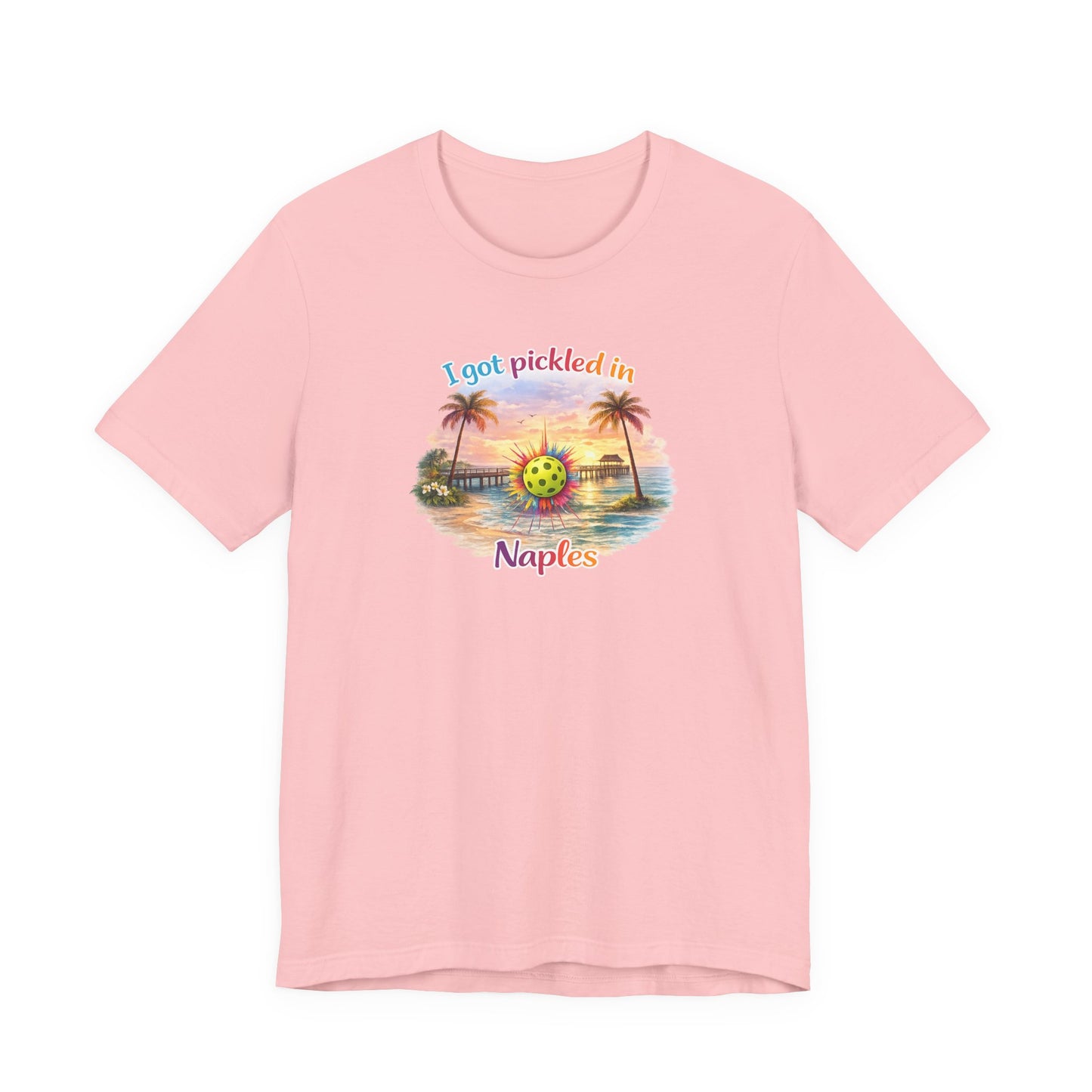 "I Got Pickled in Naples" Pickleball Tee — Funny Florida Vacation Shirt & Souvenir Gift