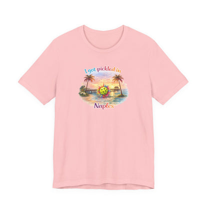 "I Got Pickled in Naples" Pickleball Tee — Funny Florida Vacation Shirt & Souvenir Gift
