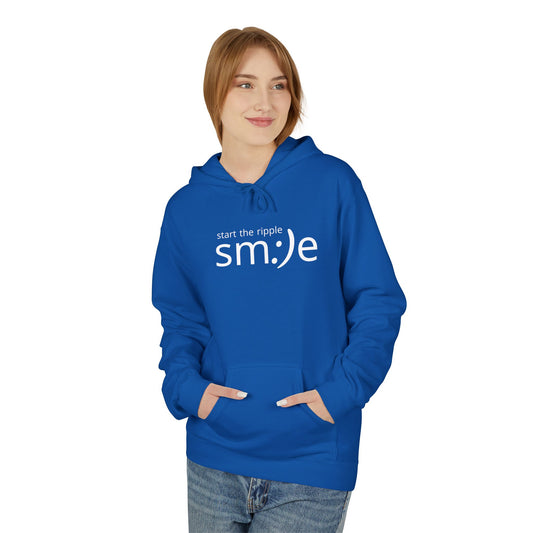 Start the Ripple sm:)e Cozy Fleece Hoodie - Fall Streetwear, Confidence Booster, Unisex Midweight Hoodie