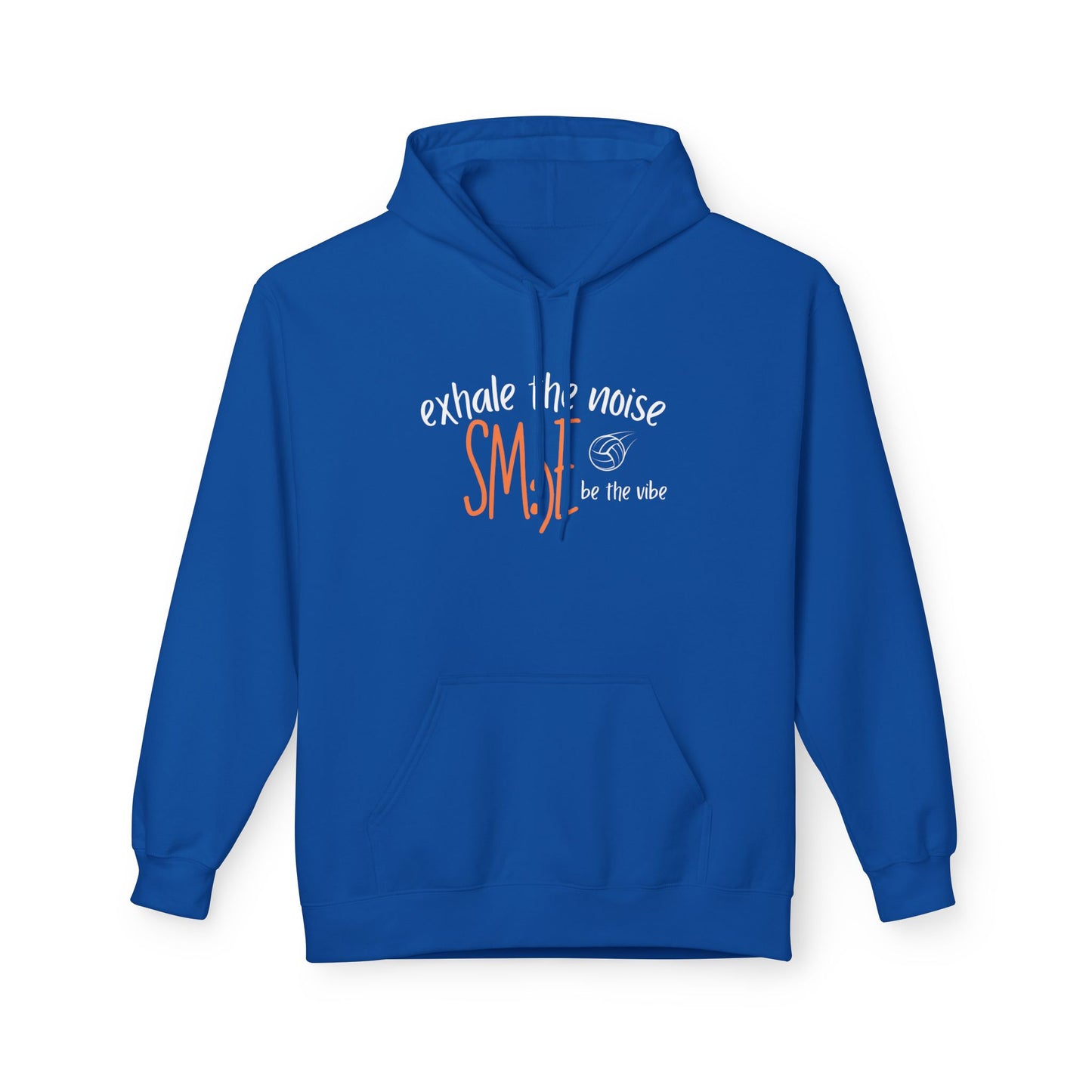 Exhale the Noise sm:)e Be the Vibe Volleyball Hoodie - Mindful Streetwear, Court Confidence, Relaxed Vibes Fleece