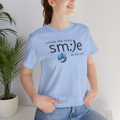 sm:)e Exhale the Noise Smile Vibes Volleyball Tee | Happy Athletic Streetwear | Positive Affirmation Shirt