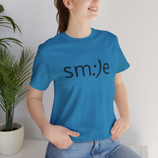 sm:)e Smile Face Logo Tee | Happy Confidence Streetwear | Funny Everyday Unisex Shirt